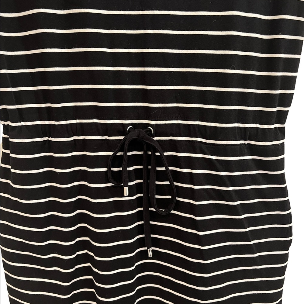 Womens Rafaella drawstring waist black and white striped dress - Picture 3 of 6